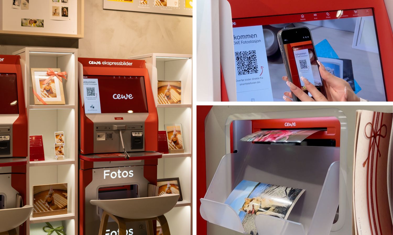Bilder av ekspressbildemaskinen til CEWE på Fornebu S